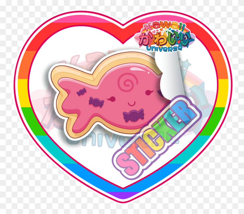 801x696 Cute Pink Candy Sugar Cookie Sticker, Label, Text, Purple Descargar Hd Png