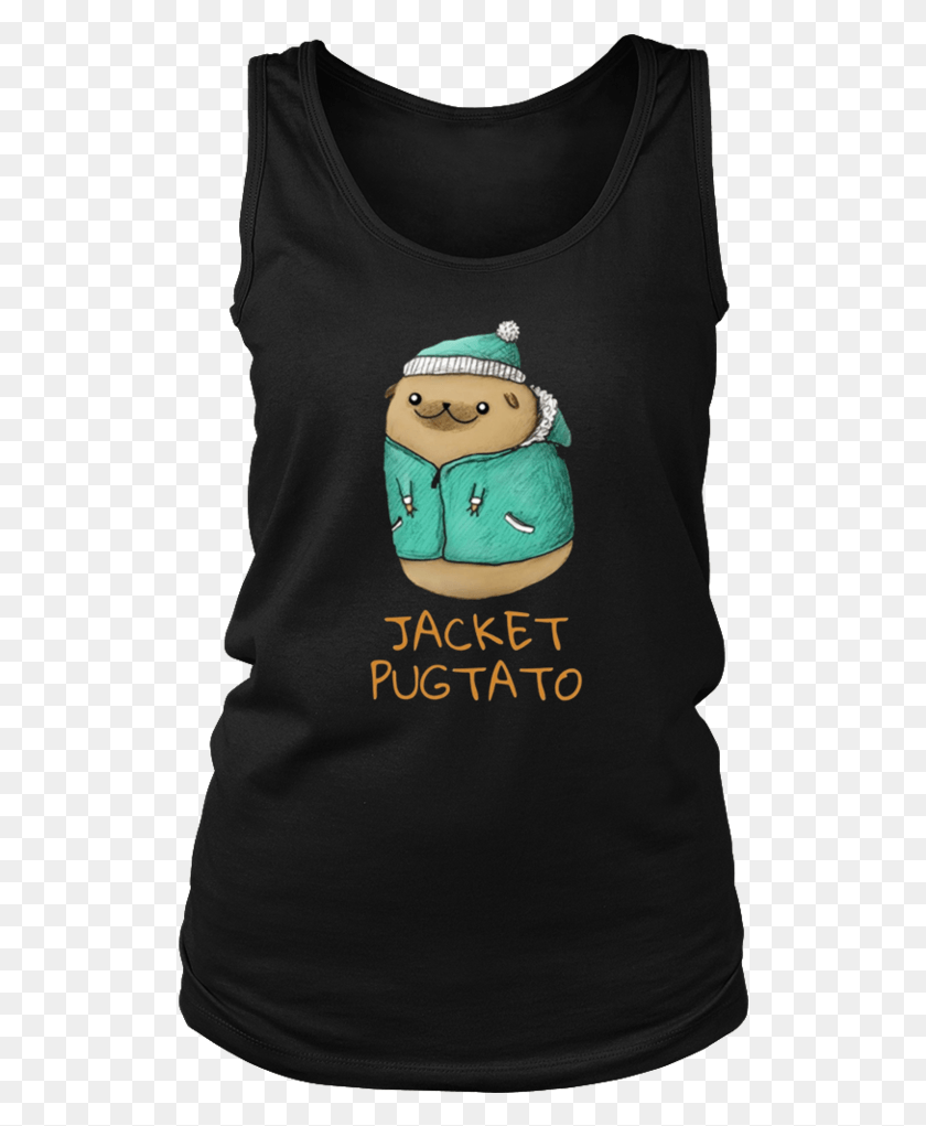 518x961 Cute Pug Potato T Shirt Funny Dog Jacket Puglie Tee Cartoon, Clothing, Apparel, Sleeve HD PNG Download