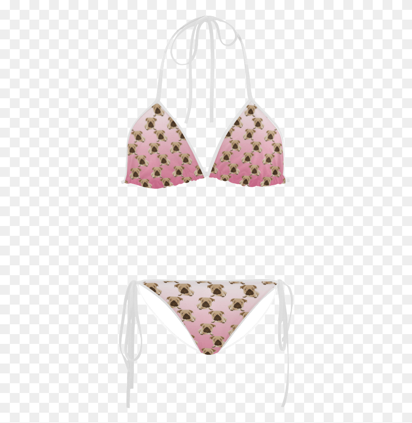 357x801 Cute Pugs On Pink Gradient Background Custom Bikini Bikini, Clothing, Apparel, Lingerie HD PNG Download