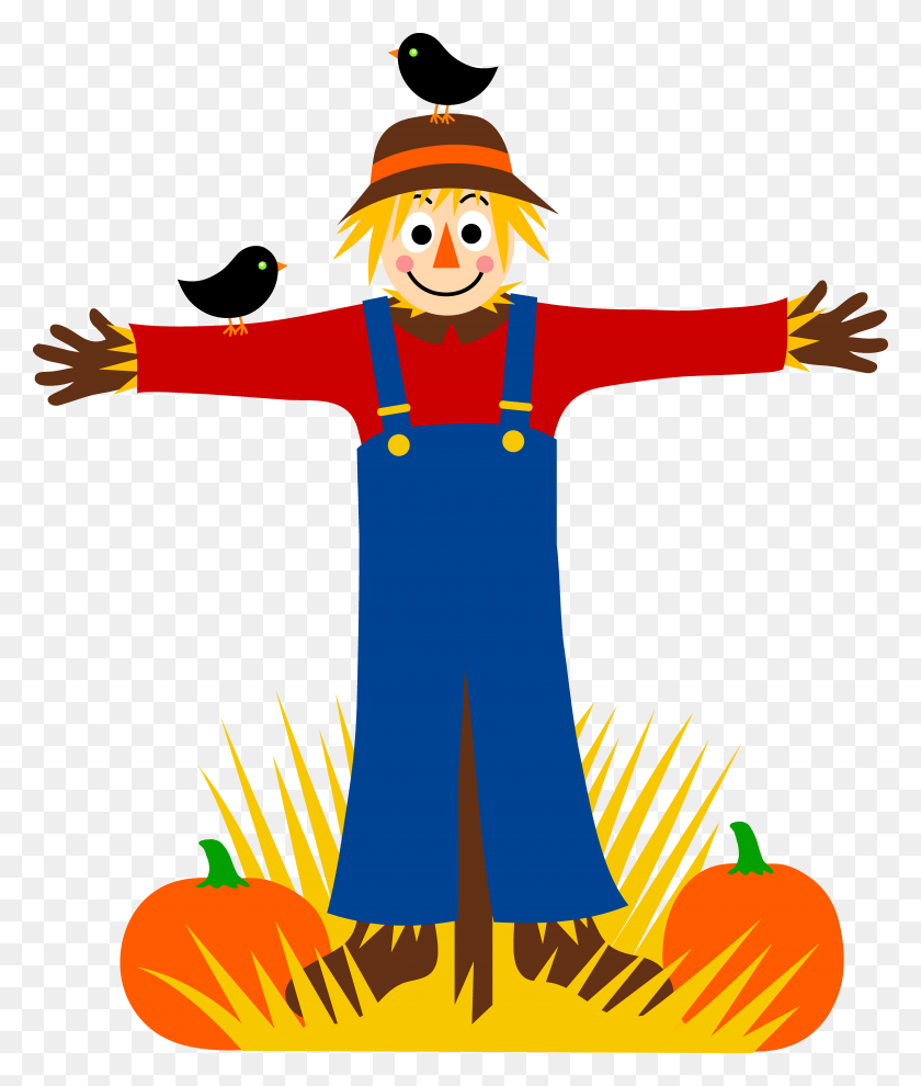 7219x8614 Cute Pumpkin Patch Clipart, Scarecrow, Snowman, Winter HD PNG Download