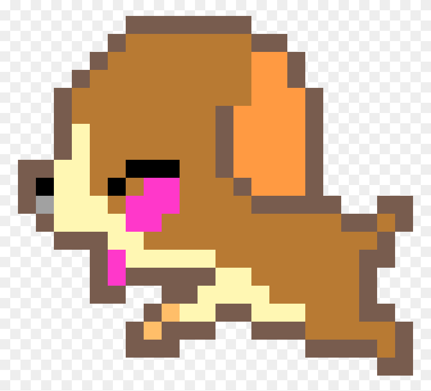 771x701 Descargar Png Lindo Cachorro Pixel Art Emoji, Gráficos, Escalera Hd Png