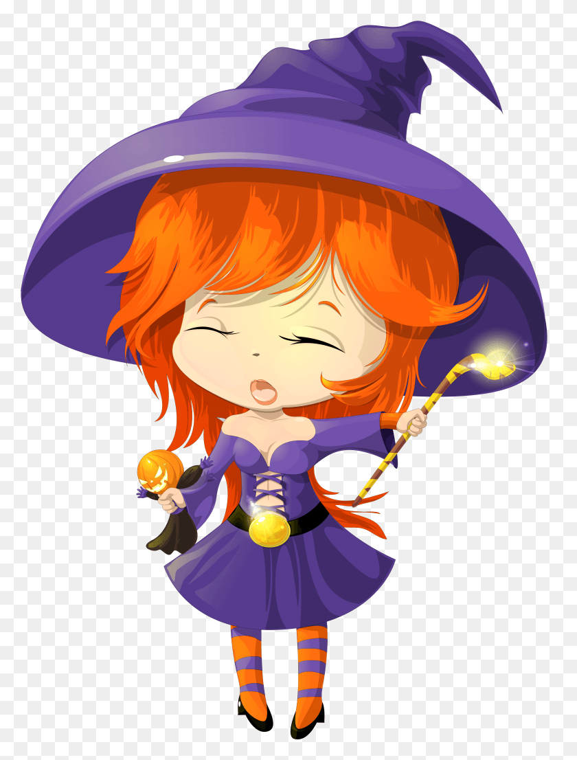 3665x4917 Cute Purple Witch Transparent Clipart M1410821280 Cute Witch Cartoon, Person, Human HD PNG Download