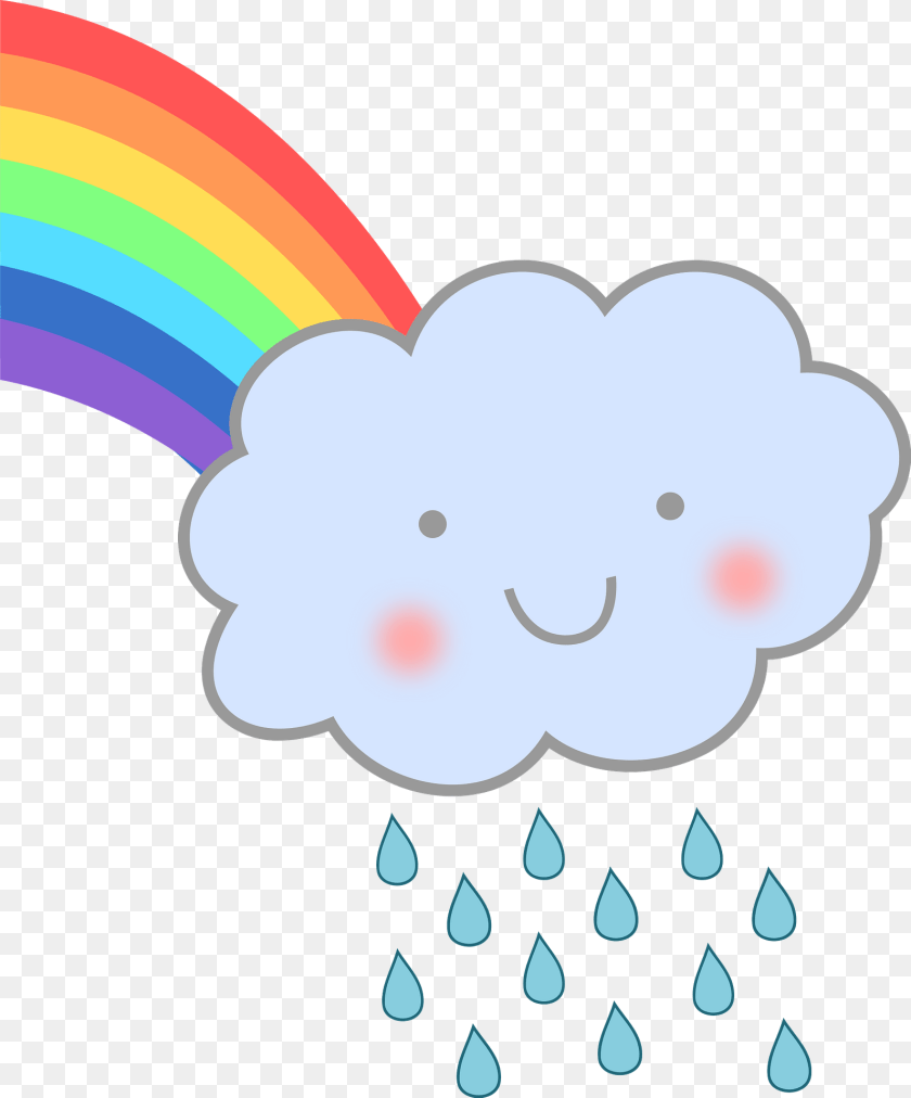 1593x1920 Cute Rain Cloud With Rainbow Clipart, Art, Graphics, Nature, Outdoors Transparent PNG