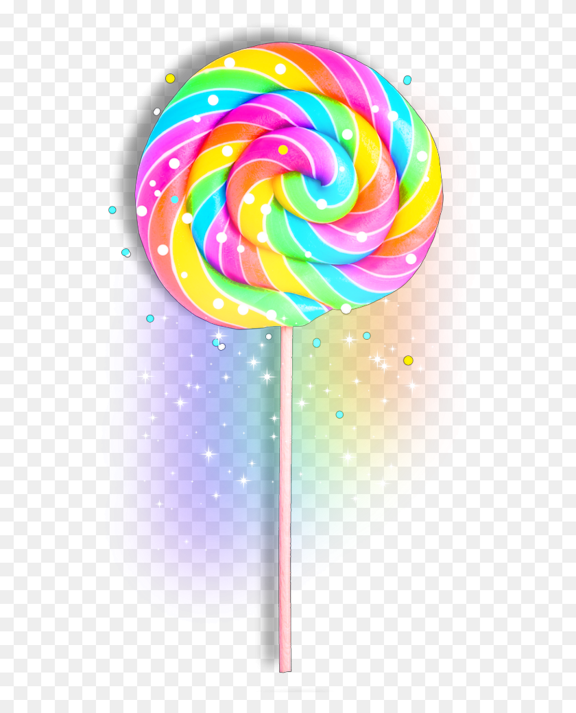 574x979 Cute Rainbow Lollipop, Food, Candy, Balloon HD PNG Download