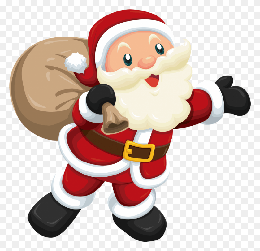 850x819 Cute Santa Claus Vector Images Background Cute Santa Claus Clipart, Toy, Super Mario, Elf HD PNG Download