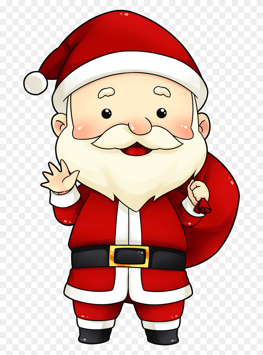694x1074 Cute Secret Santa Clipart Cute Little Santa Cartoon, Helmet, Clothing, Apparel HD PNG Download