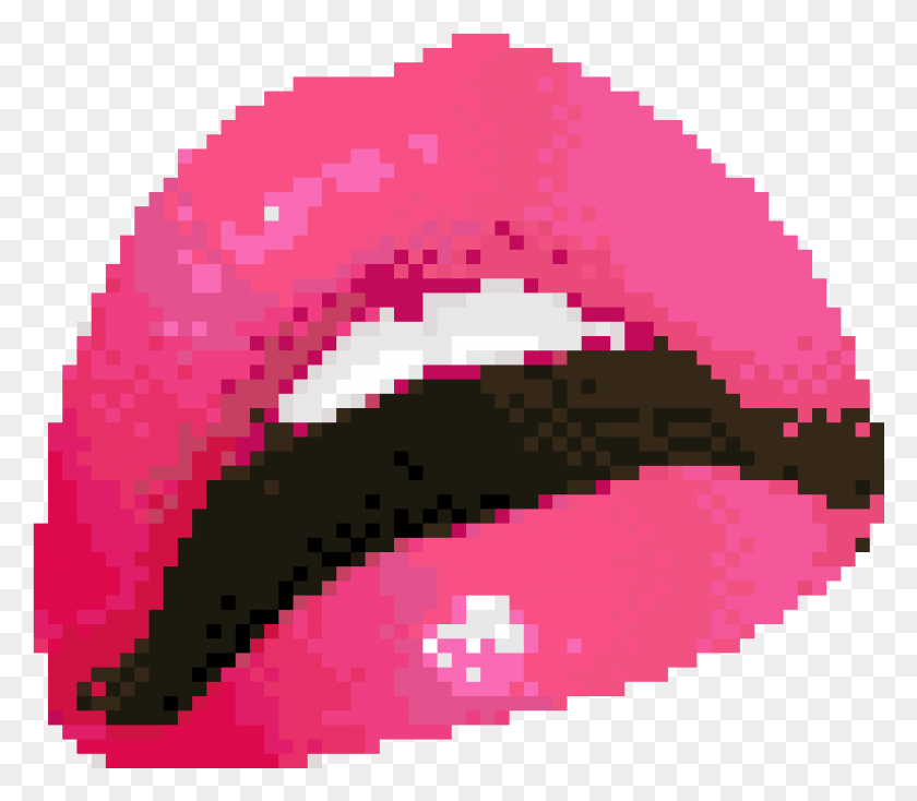 945x817 Cute Sexy Mouth Boca Lips Kawaii Pixel Pixels Light Bulb Cross Stitch Pattern, Lip, Teeth, Rug HD PNG Download