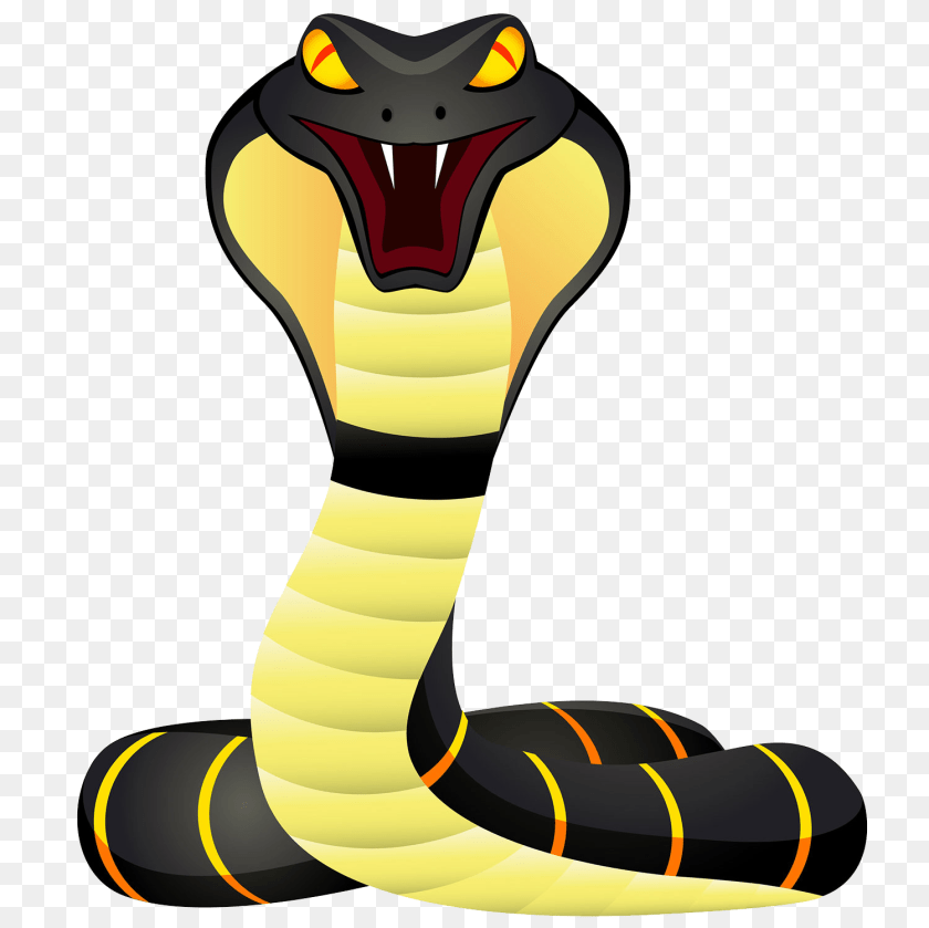 Cute Snake Image King Cobra Cartoon Snake, Animal, Reptile Sticker PNG