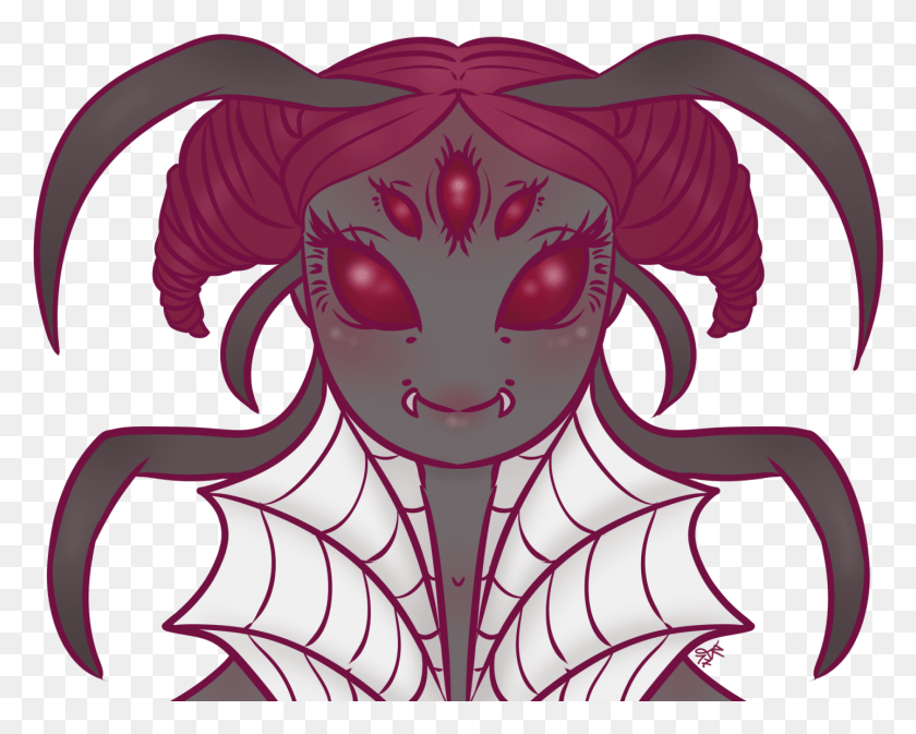 1437x1131 Cute Spider Girl Illustration, Purple, Spider Web, Pattern HD PNG Download