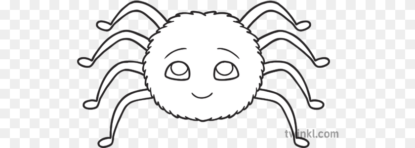 531x300 Cute Spider Minibeasts Eyfs Black And White Rgb Illustration Line Art, Face, Head, Person, Baby PNG