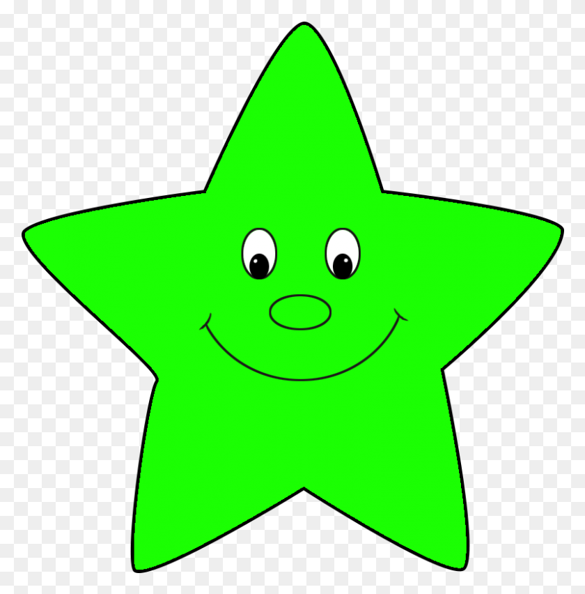 801x814 Cute Star Clip Art Green Star With Face, Star Symbol, Symbol HD PNG Download