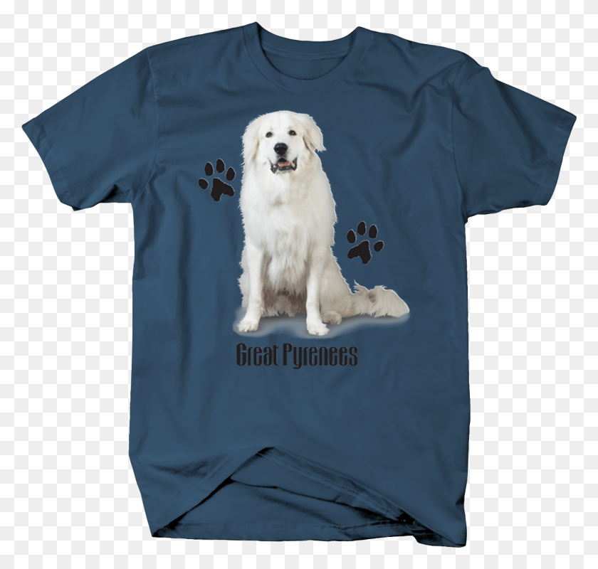 1295x1229 Cute White Great Pyrenees Dog Sitting Down Paw Union Strong T Shirt, Clothing, Apparel, Pet HD PNG Download