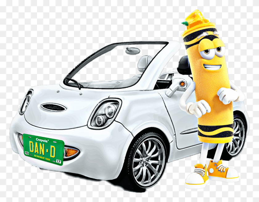 1024x782 Cute Yellow Crayon White Car Ford Ka, Vehicle, Transportation, Automobile HD PNG Download