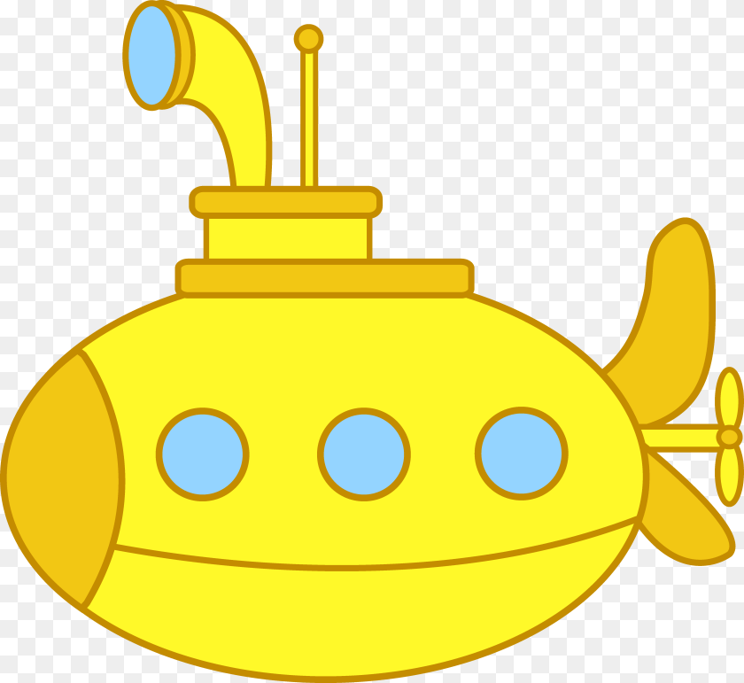 5486x5038 Cute Yellow Submarine Yellow Submarine Clip Art, Bulldozer, Machine Sticker PNG