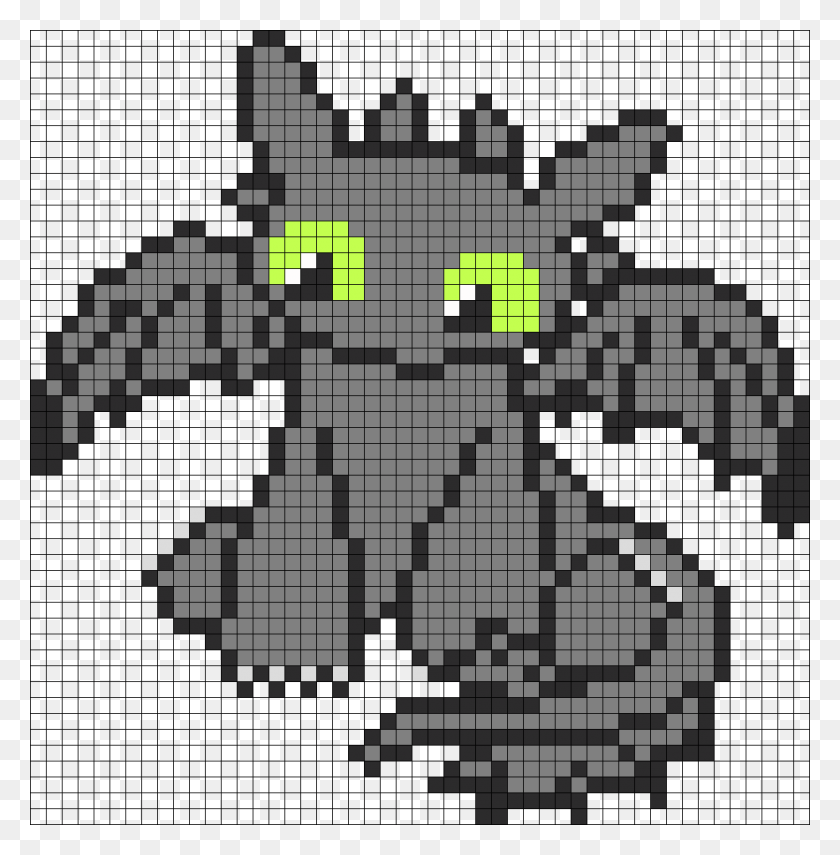 1030x1051 Cutie How To Train Your Dragon Toothless Perler Bead Toothless Pixel Art Grid, Minecraft HD PNG Download