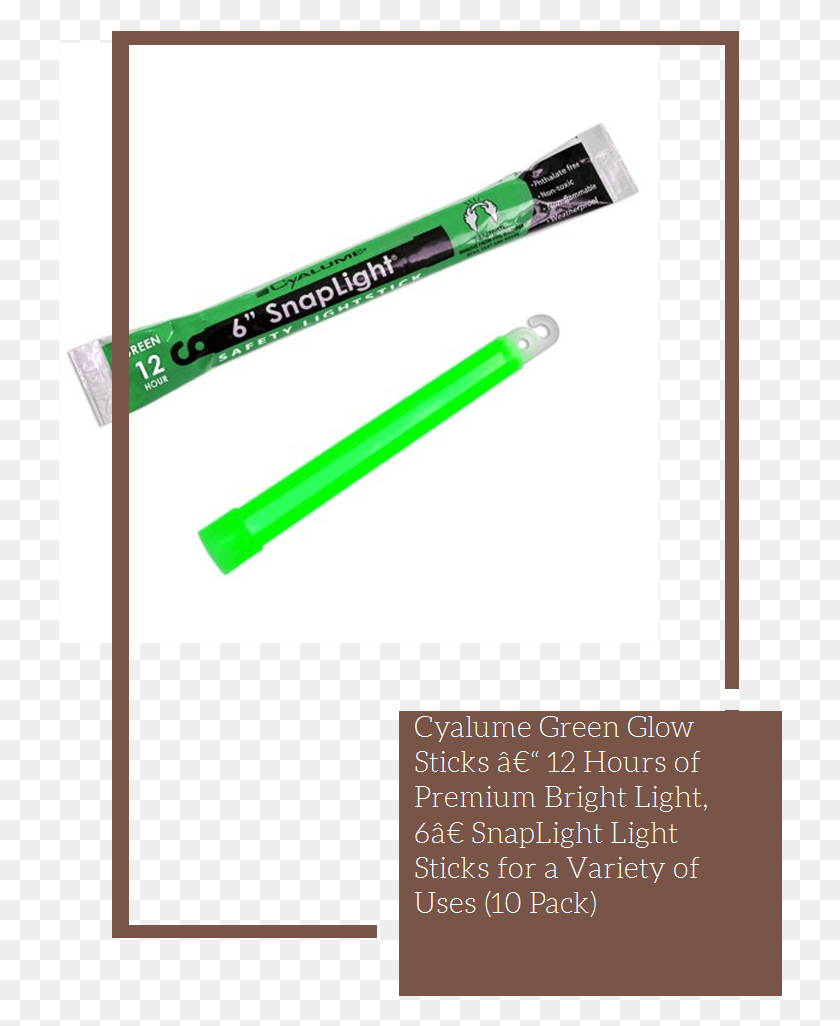 724x966 Cyalume Green Glow Sticks 12 Hours Of Premium Bright Cyalume Glow Stick, Baseball Bat, Baseball, Team Sport HD PNG Download