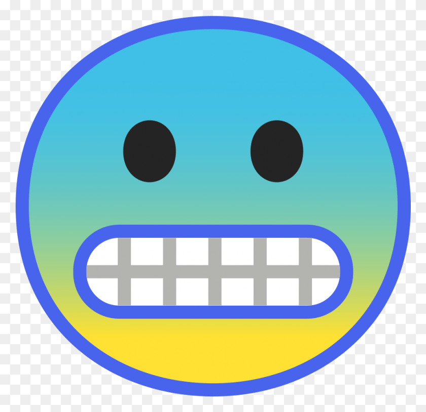 961x929 Cyan Gradient Grimacing Face Emoji Circle, Disk, Text, Word Descargar Hd Png