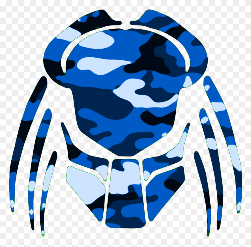 1749x1722 Descargar Png Cybergoth Cut Blue Camouflage Predator, Astronauta Hd Png