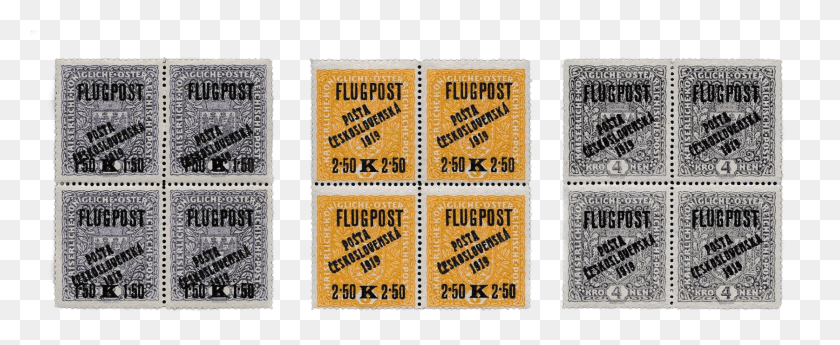 1675x614 Czechoslovak Republic 1919 Blocks Of 4 Of Austrian Postage Stamp, Text, Word, Label HD PNG Download
