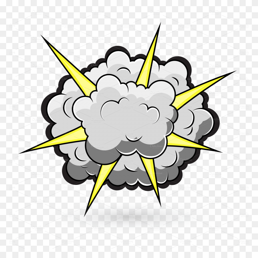 1500x1500 D Background Explosion Smoke Cartoon, Graphics HD PNG Download