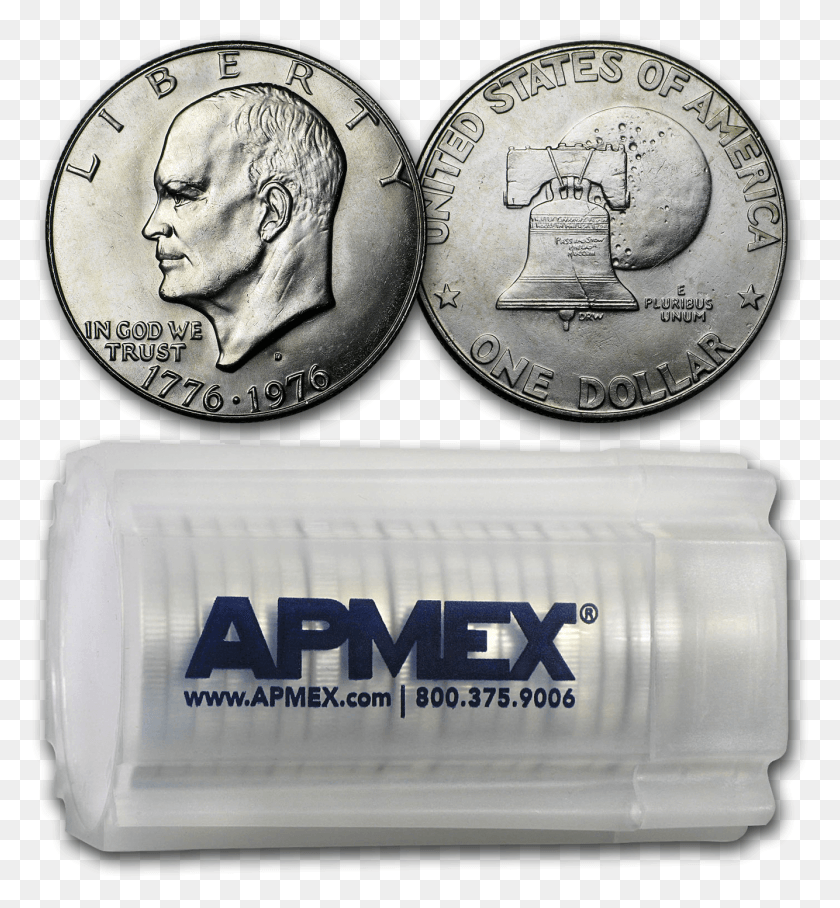 1334x1452 D Clad Eisenhower Dollars 20 Coin Roll Bu Quarter, Money, Person, Human HD PNG Download