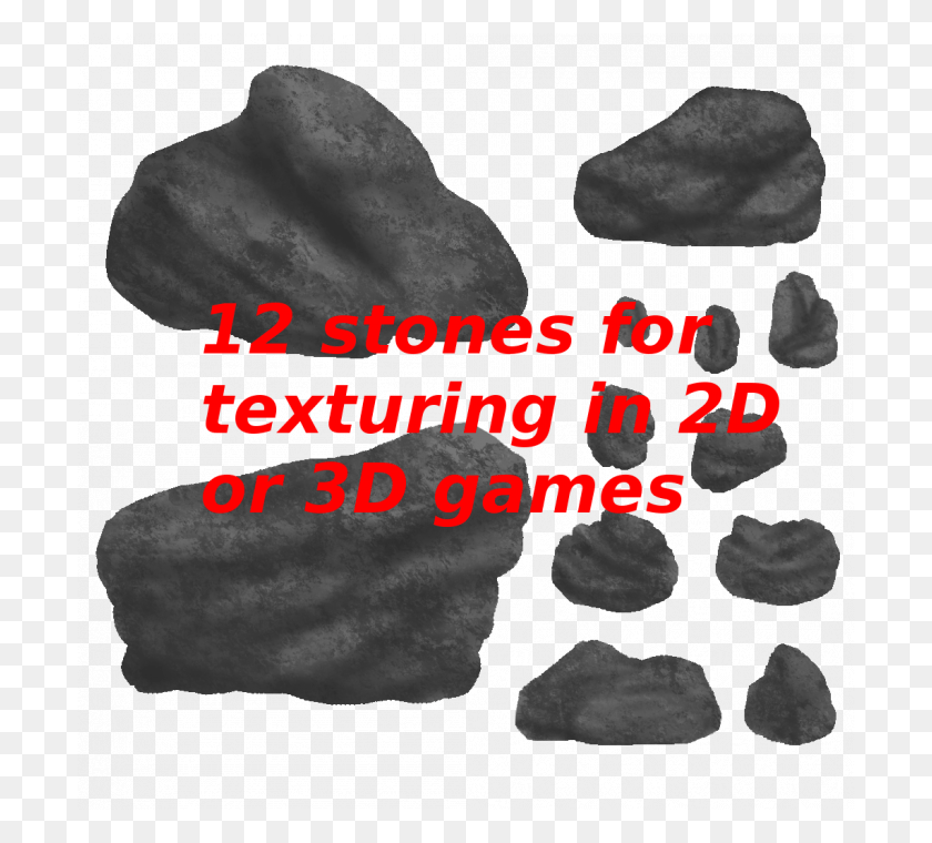 700x700 D Handpainted Stones Pack Gamedev Market Igneous Rock, Nature, Outdoors, Coal HD PNG Download