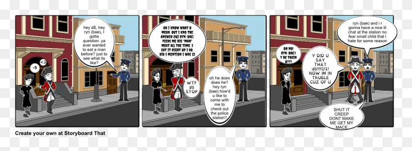1155x368 D Meets A Police Officer Man Cartoon, Comics, Book, Person HD PNG Download