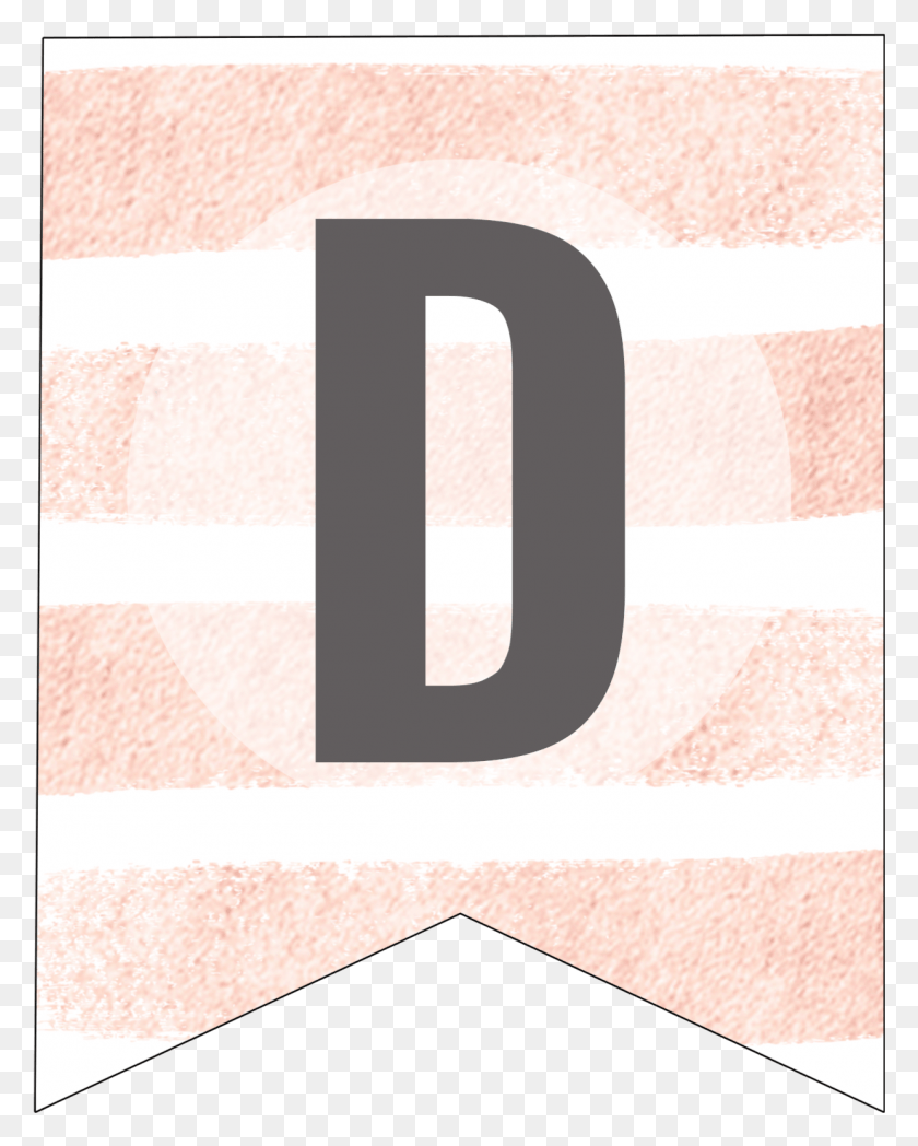 1240x1571 D Pink Stripes Alphabet Banner Letter Graphic Design, Word, Number, Symbol HD PNG Download