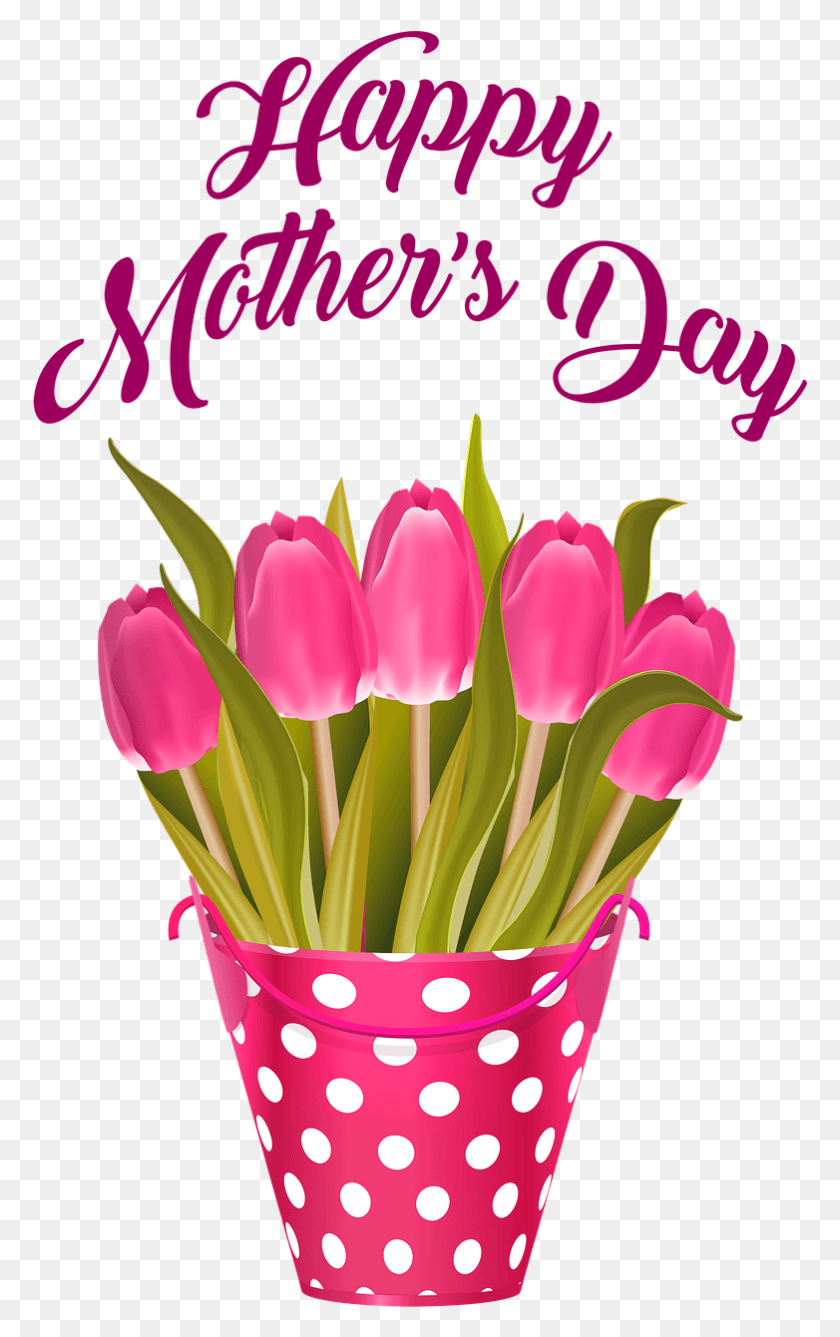 782x1281 Descargar Png Da De La Madre Feliz Tulipanes En Balde Flores 10 De Febrero De 2019 Day, Plant, Flower, Blossom Hd Png