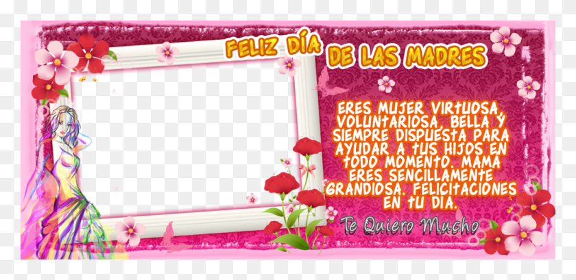 1000x448 Da De Las Madres Flower Card, Text, Word, Alphabet HD PNG Download