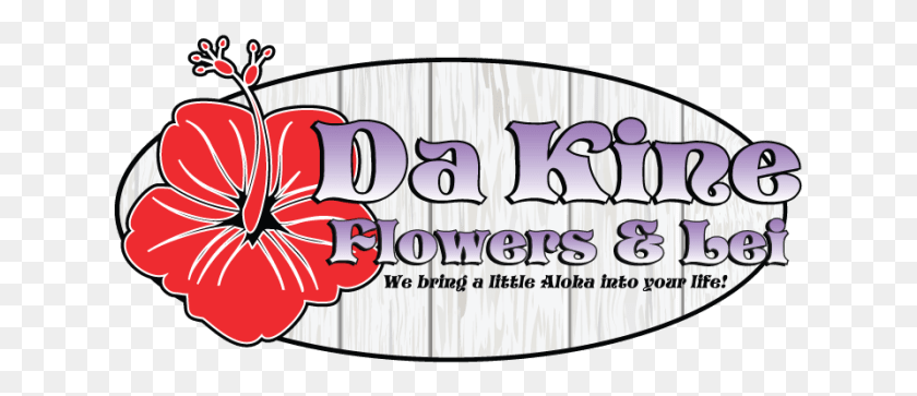 631x303 Da Kine Flowers And Lei Chinese Hibiscus, Label, Text, Sticker HD PNG Download