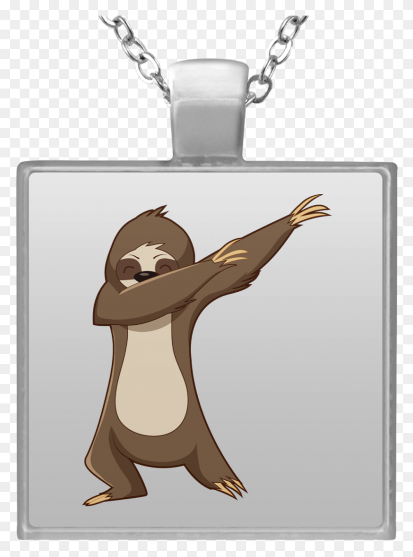 824x1133 Dabbing Sloth Pendant Necklace Gifts For Funny Sloth Necklace, Text HD PNG Download