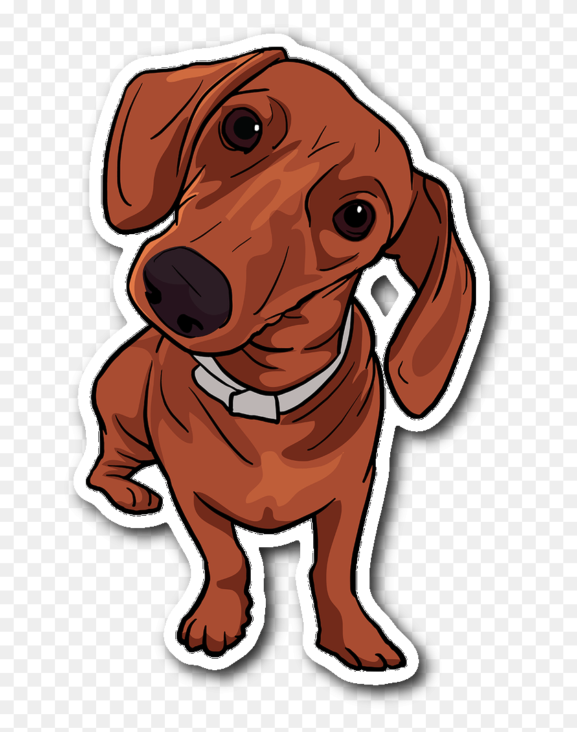 663x1006 Dachshund Sticker Funny Gift For Cute Dog Lovers Dachshund Stickers, Puppy, Dog, Pet HD PNG Download