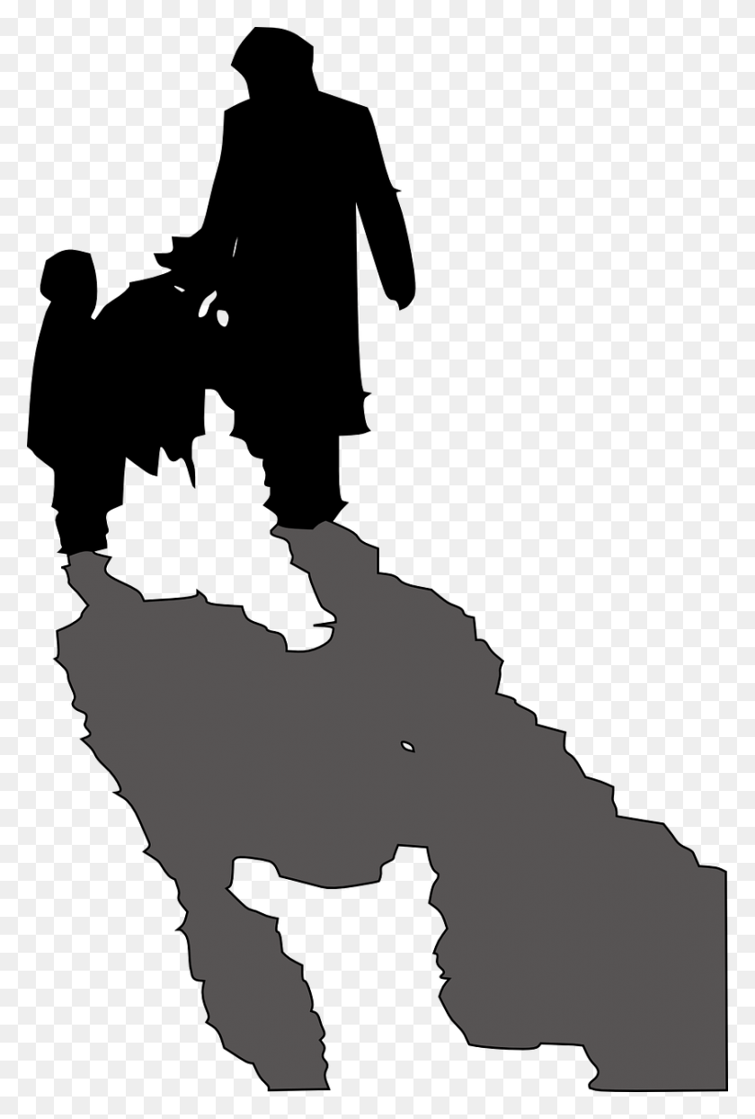 842x1280 Dad Father Silhouette Walking Image Sombras De Pai Com Filho, People, Person HD PNG Download