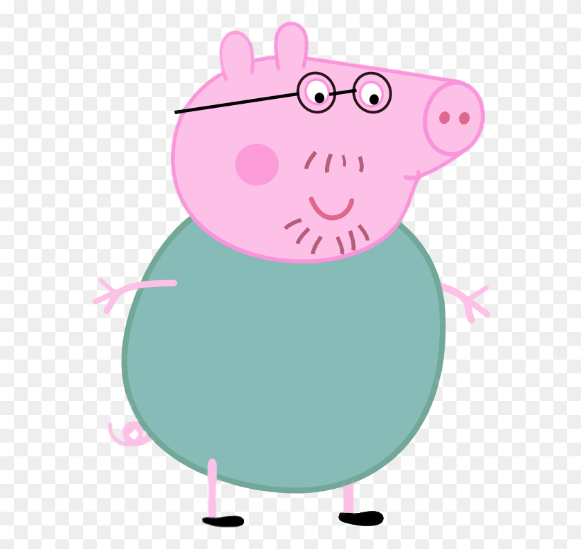 580x734 Daddy Pig Mummy Pig Television Show Peppa Pig Pap Pig, Text, Face, Number HD PNG Download