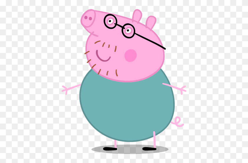 425x494 Daddy Pig Peppa Pig Personajes, Balloon, Ball, Animal HD PNG Download