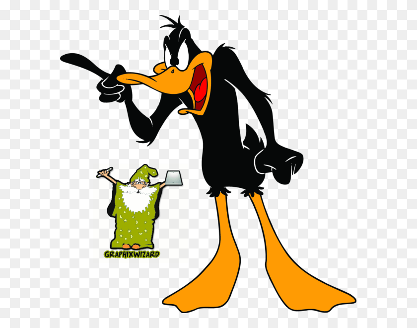 597x600 Daffy Duck Black And White Daffy Duck, Clothing, Apparel HD PNG Download