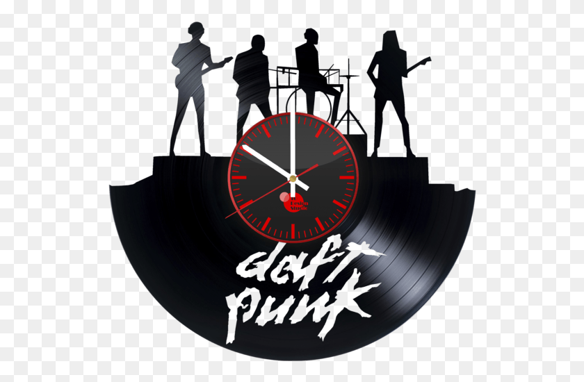 530x490 Daft Punk Band Handmade Vinyl Record Wall Clock Big Daft Punk Ft Jay Z Computerized, Analog Clock, Person, Human HD PNG Download
