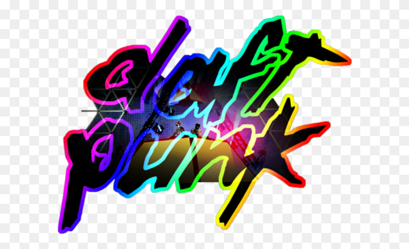 606x453 Daft Punk Clipart Recent Daft Punk, Neon, Light, Text HD PNG Download