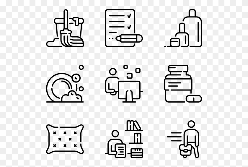 529x505 Daily Routine Objects Amp Actions Drawing Icons, Gray, World Of Warcraft HD PNG Download