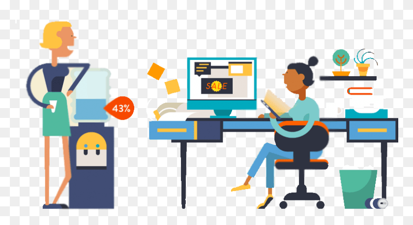 796x407 Daily Work Discipline Management Employees Distracted, Furniture, Desk, Table HD PNG Download