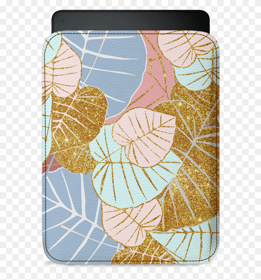 577x843 Dailyobjects Floral Gold Real Leather Sleeve Case Cover, Rug, Home Decor HD PNG Download