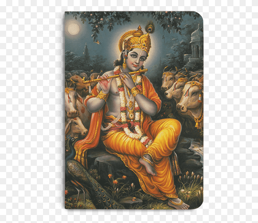 583x666 Dailyobjects Indian Mythology Krishna Cows A5 Notebook Lord Krishna, Person, Human HD PNG Download