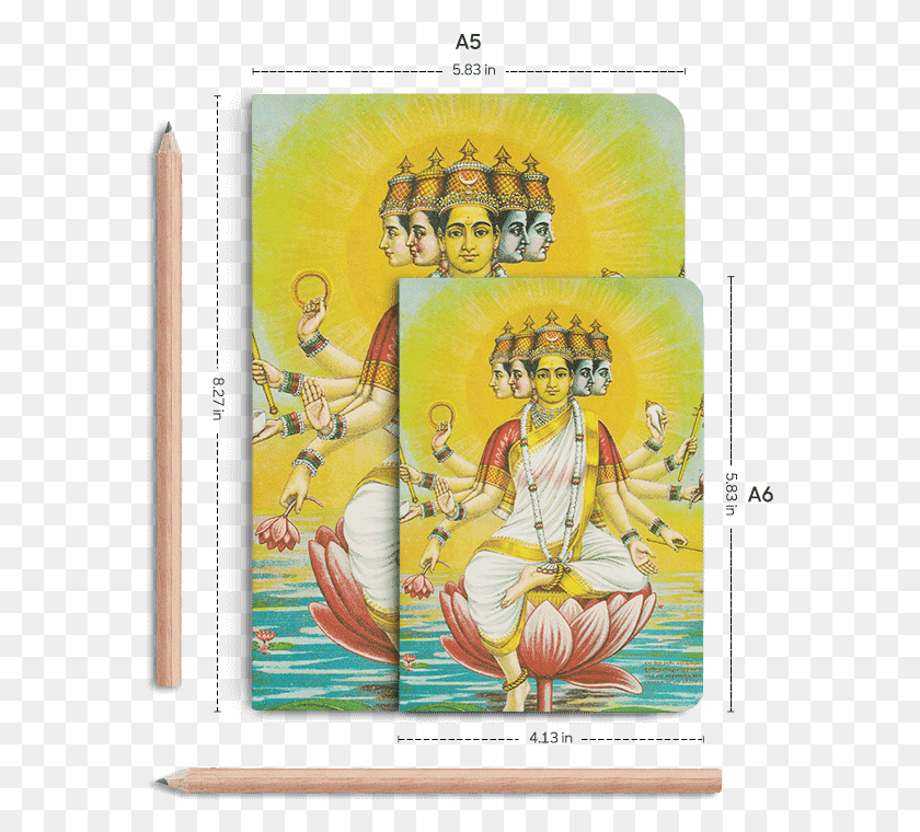 573x700 Dailyobjects Indian Mythology Lakshmi A6 Notebook Plain Illustration, Person, Human HD PNG Download