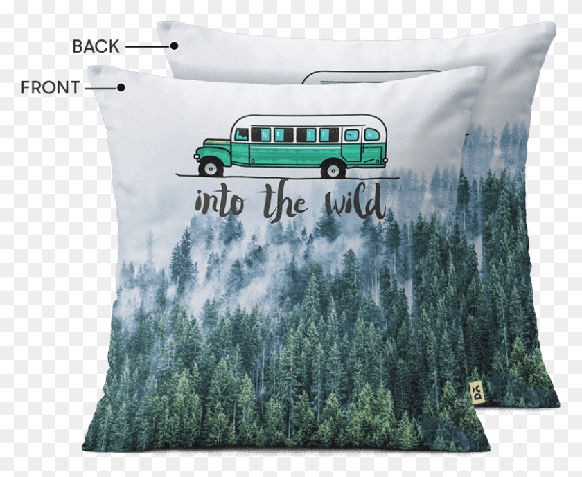 799x645 Dailyobjects Into The Wild Bus 12 Cushion Cover Buy Cushion, Pillow, Vehicle, Transportation HD PNG Download