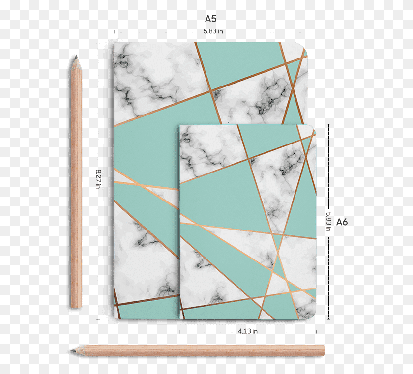574x701 Dailyobjects Marble Gold Stripe A5 Notebook Plain Buy Teal Geometric Marble Background, Phone, Electronics, Mobile Phone HD PNG Download
