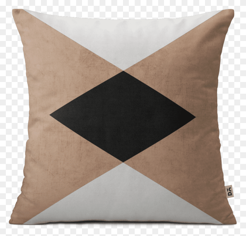 940x900 Dailyobjects Natural Cream And Black Triangles 12 Cushion Cushion, Pillow, Rug HD PNG Download
