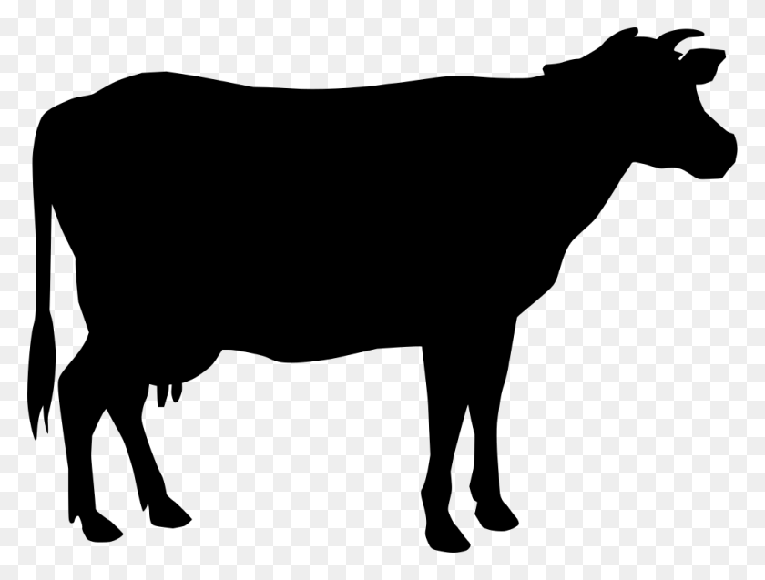 1024x758 Dairy Cow Silhouette Clip Art, Gray, World Of Warcraft HD PNG Download