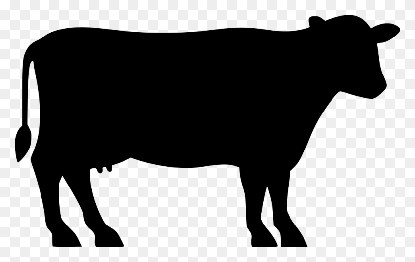 980x592 Dairy Cow Svg Icon Free 477854 Onlinewebfonts Cow Silhouette, Bull, Mammal, Animal HD PNG Download