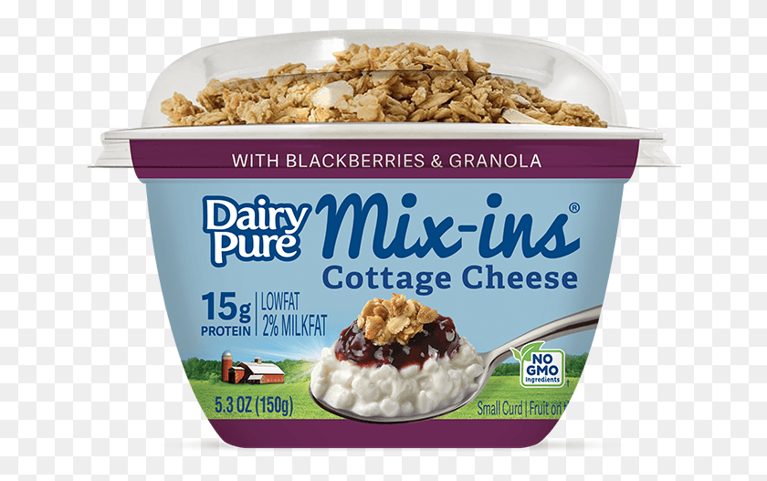 654x467 Dairypure Mix Ins Pineapple Cottage Cheese, Oatmeal, Breakfast, Food HD PNG Download